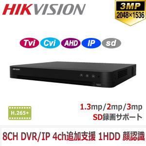 [HIKVISION] 防犯カメラ TVI AHD CVI SD録画サーポト 1HDD可能 8CH 録画機 H.265+対応 デジタルレコーダー 8CH DVR iDS-7208HQHI-M1/S｜no1cctv