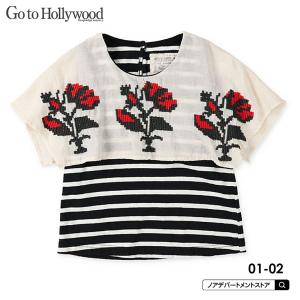 Go to hollywood ゴートゥーハリウッド 新作 GTH ボーダー テンジク フォークロア ケープトップス（01 02）メール便不可レディース トップス 1222410｜noadept