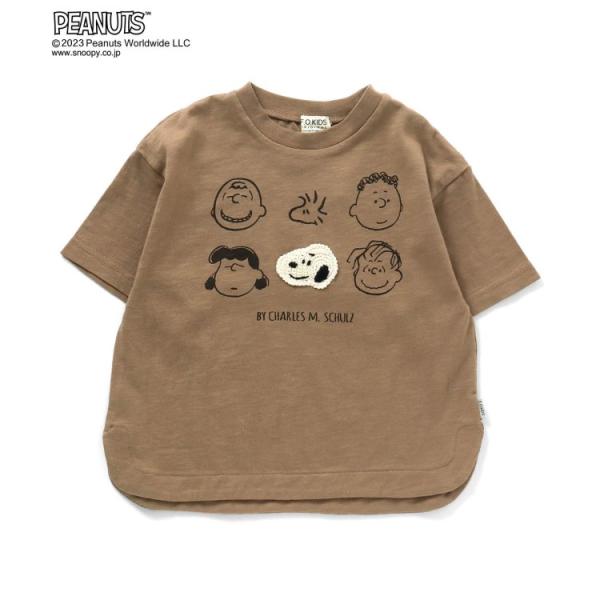 F.O.KIDS エフオーキッズ PEANUTSコラボアップリケ刺繍半袖 BIGTシャツ（100cm...