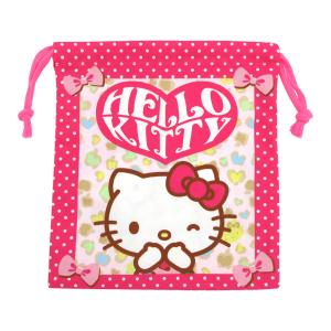ハローキティ 巾着 ピンク きんちゃく 巾着袋 小物入れ 千鳥格子