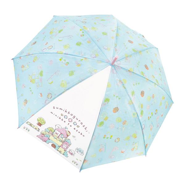 35209 Js キャラクター長傘 すみっコぐらし プレイランド 55cm ワンタッチタイプ 傘 カ...