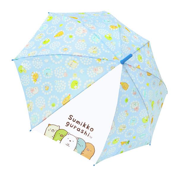 35192 Js キャラクター長傘 すみっコぐらし フラワーパターン 55cm ワンタッチタイプ 傘...