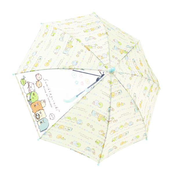 70126 Js すみっコぐらし フラワー ライン キッズ傘 45cm 長傘 8本骨 セミオート ろ...