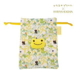 【ネコポス便発送可】221391-26 かえるのピクルス ピクルス 日比谷花壇 ミモザ ボアフェイス巾着 HIBIYA-KADAN ナカジマコーポレーション