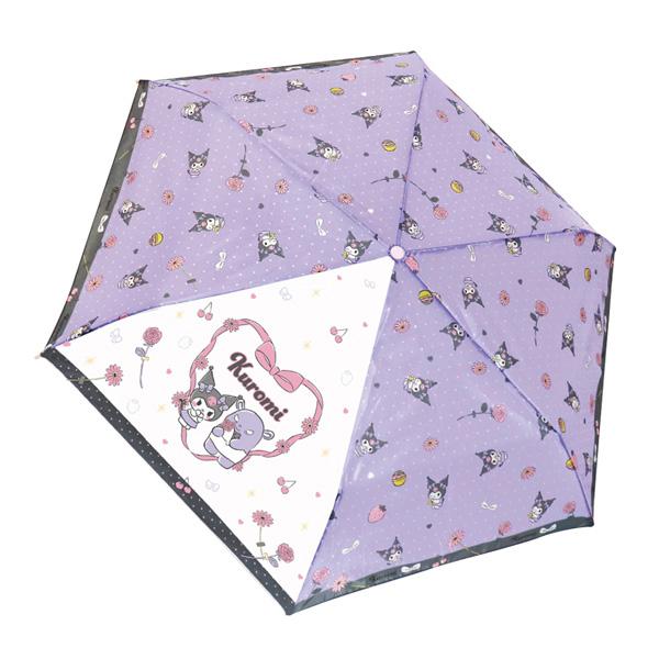 90444 クロミ メニ―ドット 折畳傘 53cm SANRIO 携帯 レイン 雨 梅雨 服飾 グッ...