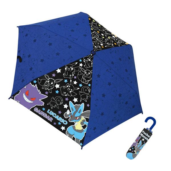 90429 Js キャラクター 折畳傘 ポケットモンスター ブルー ＆ ブラック 53cm 折りたた...