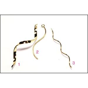 【メール便可】【1個】螺旋チャーム 3種類 ゴールド ひねり ウェーブ 波 ピアス イヤリング アクセサリーパーツ ハンドメイド 手芸