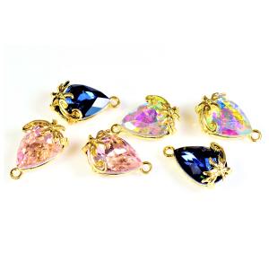 メール便可】【10個】ラインストーンチャーム 4mm 全14種類 ゴールド