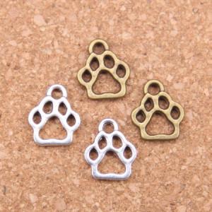 【メール便可】【1個】肉球チャーム 13mm×11mm 金古美 シルバー 犬 ドッグ 猫 キャット アニマル 動物 フレーム 枠 アクセサリーパーツ ハンドメイド 手芸