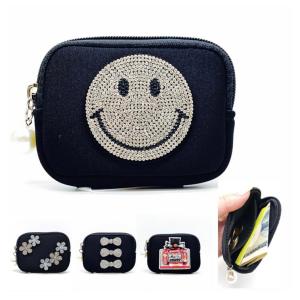 スマイル ニコちゃん 小銭入れ カードケース ラウンドファスナー カメリア ハート リボン かわいい 人気 新作 雑貨 ブランド 小物入れ 財布｜noble