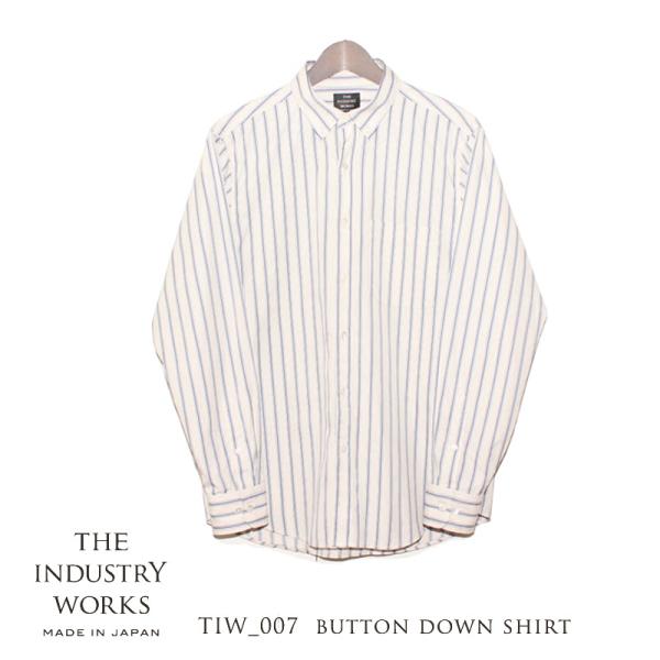 インダストリーワークス 播州織 ボタンダウンシャツ ストライプ TIW-007 日本製 メンズ 長袖...