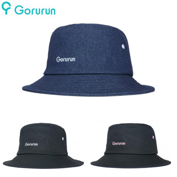 ゴルフウエア 山内鈴蘭 ごるらん OG ロゴ バケットハット 帽子 デニム ハット
