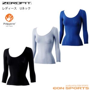 イオンスポーツ 女性専用ゼロフィット ZEROFIT　ゼロフィット400 ゴルフ アンダーウェア Uネック 抗菌防臭 ポリジンだから臭わない  着圧｜noblegolf