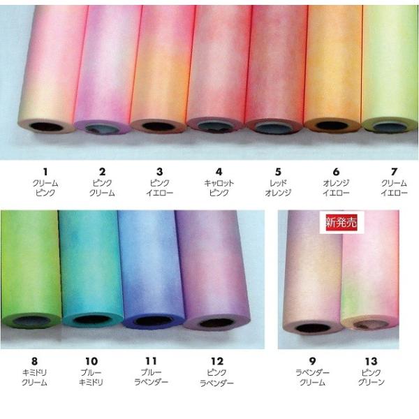 不織布ロール　ラッピングペーパー　ミックス28g/m2　65cm×20m巻　/フラワー　ギフト　カラ...