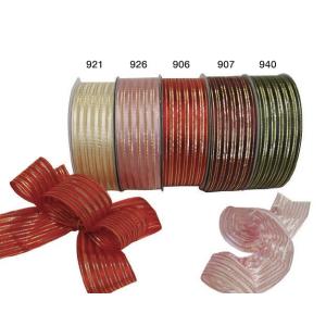 テグス入　ライラックリボン【Gストライプ】38mm×20ｍ巻　/フラワー　ギフト　ラッピング　プレゼ...