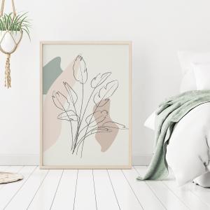 植物 葉 線画 イラスト インテリア アート ...の詳細画像1