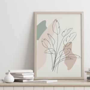 植物 葉 線画 イラスト インテリア アート ...の詳細画像3