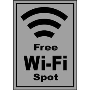 片面ウィンドウシール (W420×H297mm) FREE Wi-Fi SPOT黒 No.24974｜noboristore