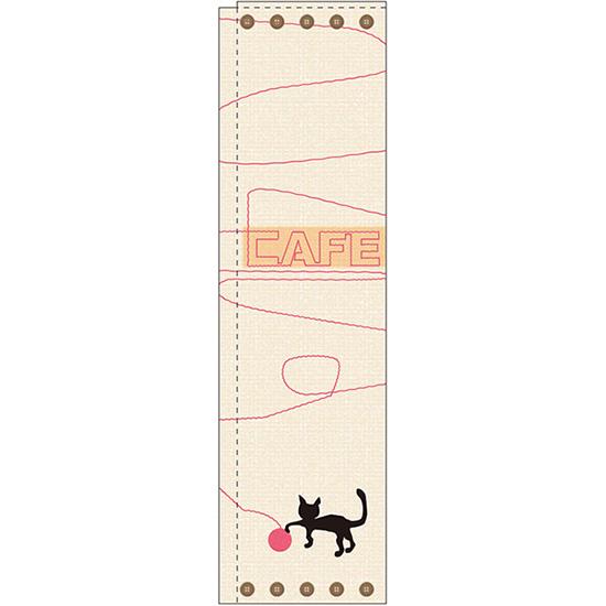 スリムのぼり旗 2枚セット CAFE カフェ 猫＆毛糸 No.5047