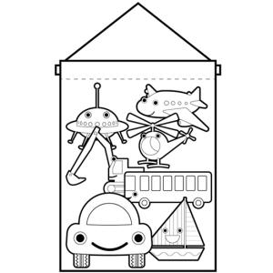 塗り絵タペストリー 乗り物 (W170×H230mm) No.42583