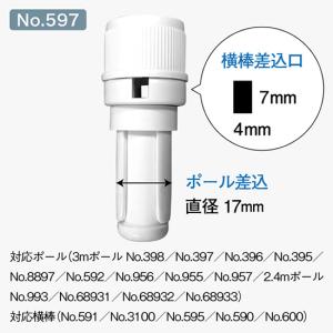 ポール用備品 回転頭 (白) (下部直径22m...の詳細画像1
