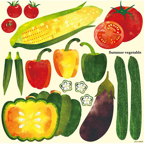 デコレーションシール (W285×H285mm) Summer Vegetable 夏 野菜 No....