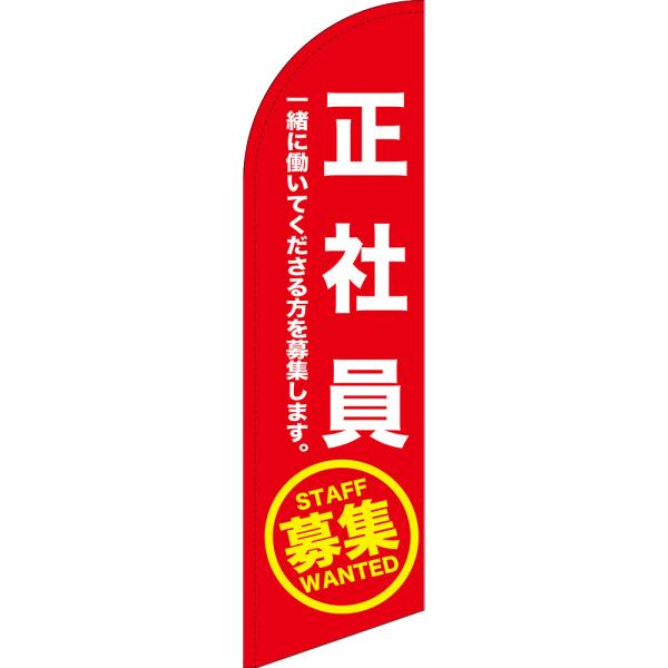 のぼり旗 正社員募集 (赤) セイルバナー (大サイズ) SB-1516