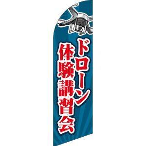 のぼり旗 ドローン体験講習会 (紺) セイルバナー (大サイズ) SB-3190
