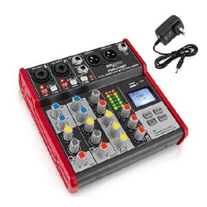 Pyle, Sound 4 Channel Bluetooth Compatible Professional Portable Digital DJ Console W/USB Mixer Audio Interface-Mixing Boards for Studio Recording PMX｜nobuimport