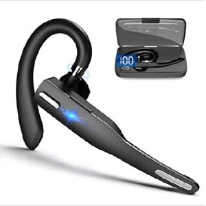 YYK?525 Business Headset, Wireless Over Ear Earphones with Mic, Bluetooth5.1 Over Ear Headset, 180° rotating earhook, with Charging Case, 10?12 hours｜nobuimport