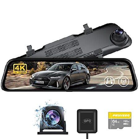 PRUVEEO 4K UHD Mirror Dash Cam, 12&apos;&apos; Rear View Mir...