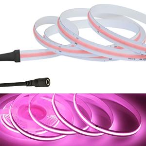 LEKE COB テープライトLEDストリップライトフレキシブル 高密度 LEDテープライト 0.5m 320LEDs/m ピンクライト DC1