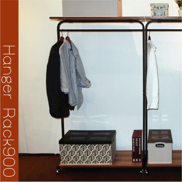 上部棚付き ハンガーラック パイプハンガー キャスター付き 幅90 / おしゃれ スリム アイアン ...