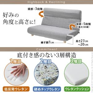 低反発とハイバック ローソファー 2人掛け ロ...の詳細画像1