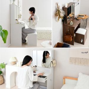 ドレッサー 三面鏡 コンパクト デスク スツー...の詳細画像3