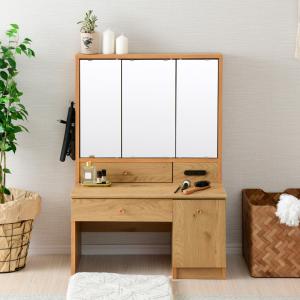 ドレッサー 三面鏡 コンパクト ロータイプ デ...の詳細画像4