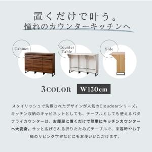 キッチンカウンター 120 間仕切り 背面化粧...の詳細画像1