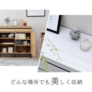 キャビネット 木製 ナチュラル 北欧モダン 収...の詳細画像2