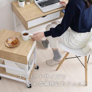 デスクワゴン キャスター付き 木製 スリム お...の詳細画像4