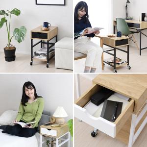 デスクワゴン キャスター付き 木製 スリム お...の詳細画像5