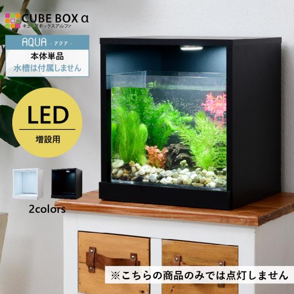 増設用 水草が枯れない  LED付き キューブボックスα アクア 本体 単品  アクアリウム アクリ...