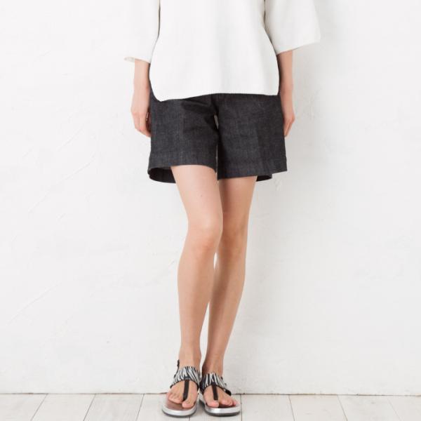 デニムショートパンツ 日本製 2ウェイストレッチ レディース 国産 デニム パンツ ストレッチ EN...