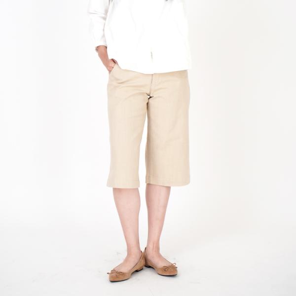 少々難あり B品 アウトレット 日本製 6分丈ワイドパンツ メイドインジャパン レディース パンツ ...