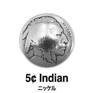 FUNNY ファニーのコンチョ 5セント/インディアン直径21ミリ アメカジ バイカー 6401 キ...