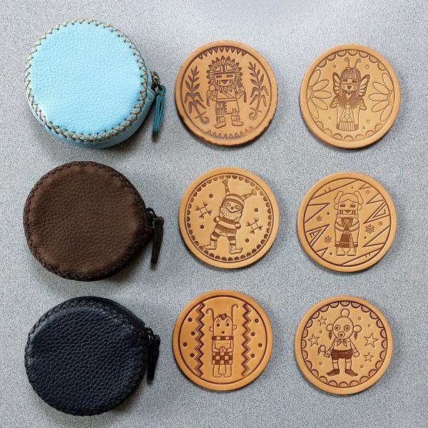 ホピ・カチナ レザーコースター オールスターセット ポーチ6色 FUNNY ファニー コースター シ...