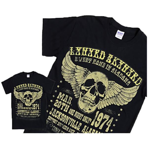 レ−ナードスキナード Tシャツ ロックTシャツ 半袖 メンズ セレクト インポート 黒 ブラック ス...