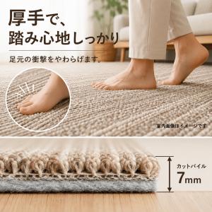 カーペット 8畳 絨毯 防音 防ダニ 厚手 江...の詳細画像5