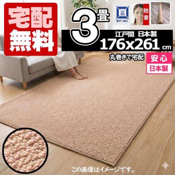 カーペット 3畳用 厚手 防音 ふわふわ おしゃれ 冬 オールシーズン ラグマット リビング対応 S...