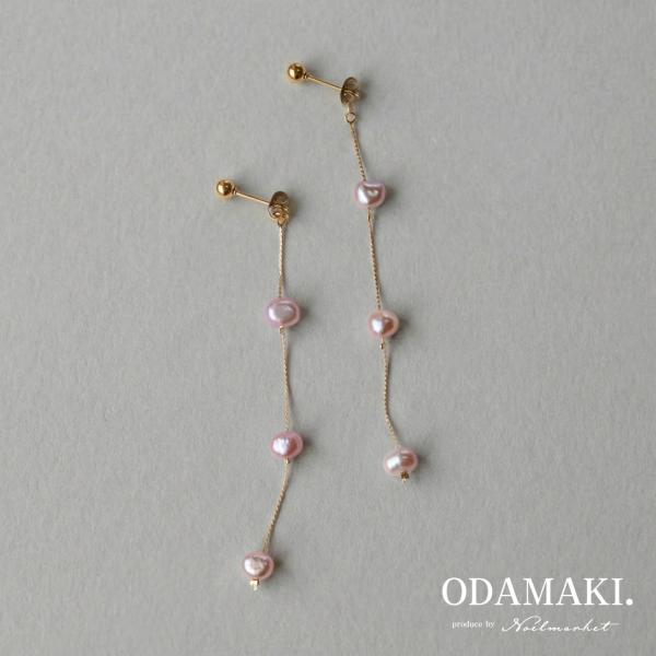 ピアス アレルギー対応 淡水パール ハンドメイド 揺れる 日本製 プレゼント ギフト 両耳用 レディ...