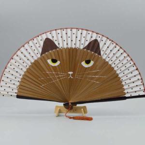 扇子 猫 可愛い お洒落 和風 ねこ ネコ柄 ...の詳細画像1